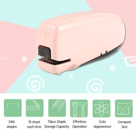 Irfora Automatic Electric Stapler Automatic Desk Stapler 10 Sheet Capacity Less Effort Support 24/6 Staples for Home Office School Supplies Battery Power Supply, Blue