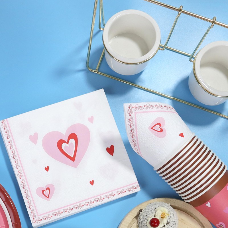 Pandecor - Servilletas desechables para el día de San Valentín,