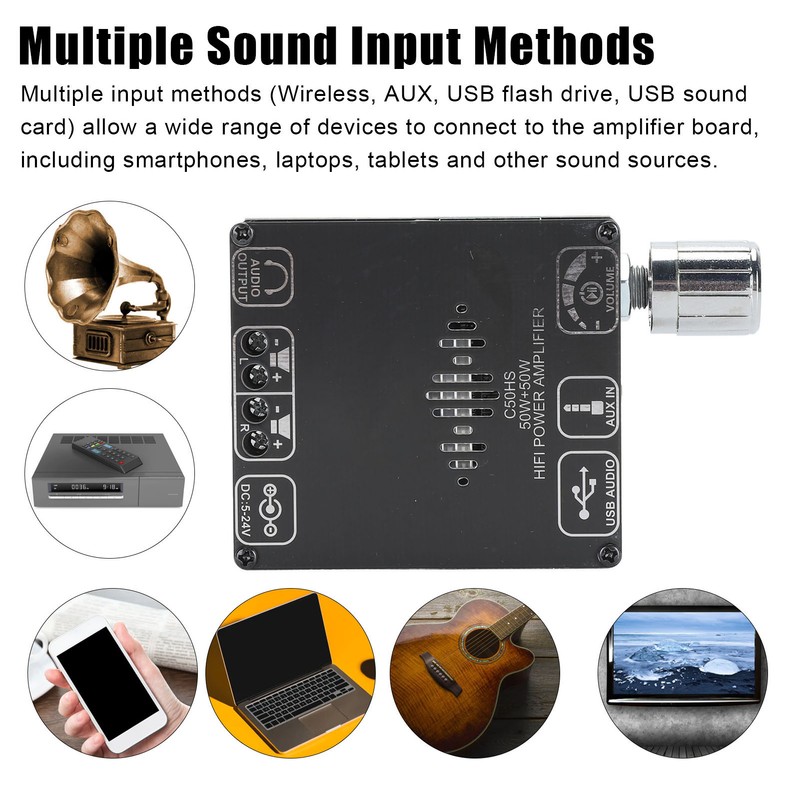 Bluetooth Amplifier Board Professional 50W 50W TPA3116D2 HiFi Level Bluetooth