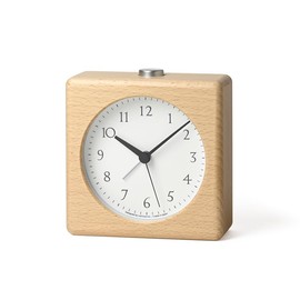 Lemnos Table Clock Analog Alarm Clock Natural Color Wood Canon JH23-11 NT Lemnos