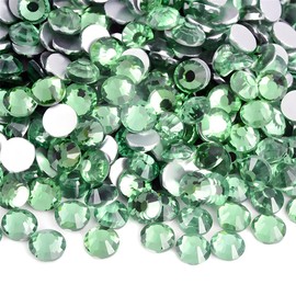Flatback Rhinestones Round Gems for Nails Art and Crafts 4000Pcs SS12 3mm Glitter Crystals Stone DIY Bags Clothes Shoes (Light Green)