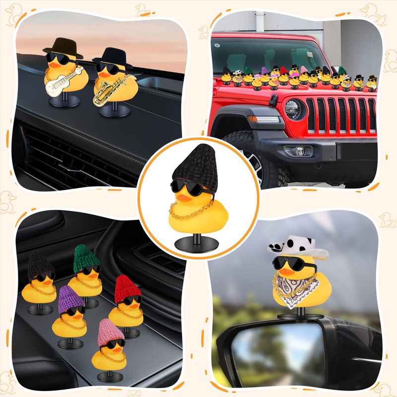 AILOVETECK - Patos de goma para coche, con tapón de