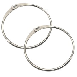 Pack of 2 large key rings, quick opening, shower curtain rings, book ring, metal rings for crafts, goods rings, multifunctional, key ring wire rope, round carabiner hooks, book binding rings, 12 cm