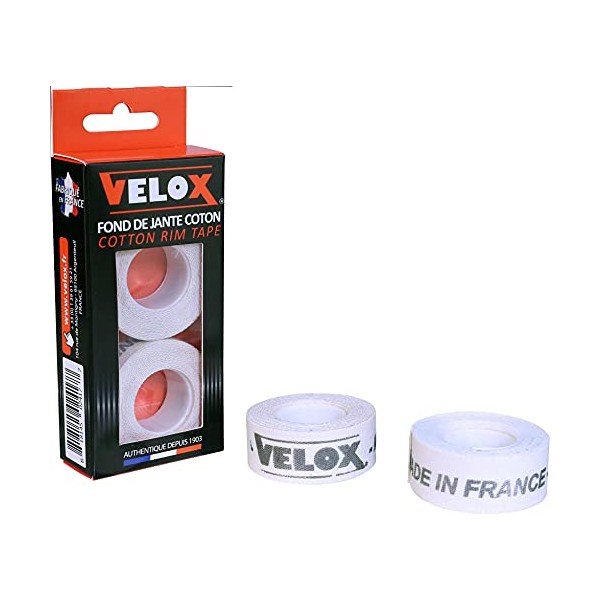 Velox Unisex's Deluxe Cotton Rim Tape, White, 13mm
