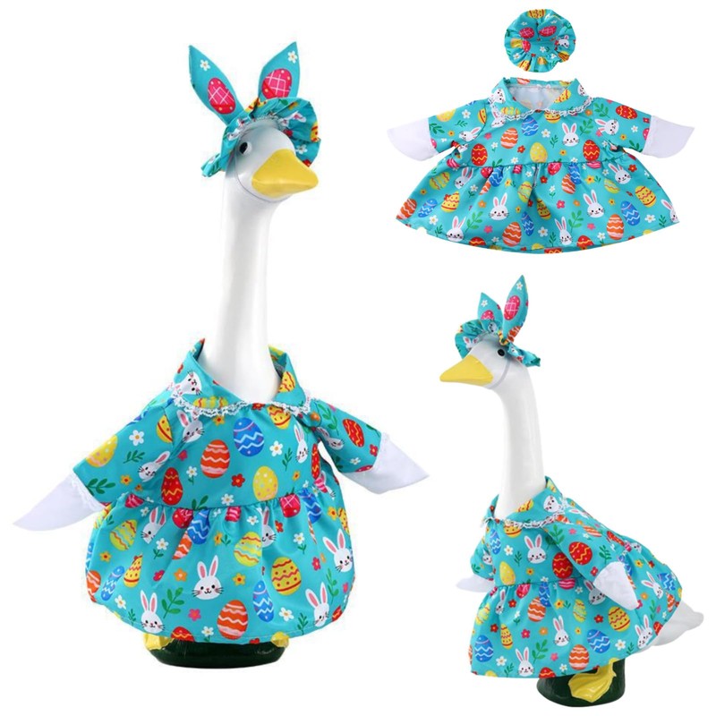 Easter Goose Outfit for 23 Inch Porch Display(Egg Rabbit Print)