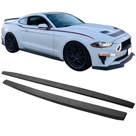 IKON MOTORSPORTS Side Skirts Extension Compatible with 2015-2023 Ford Mustang R Style PP Textured Black Rocker Panel Splitter Side Underbody Spoiler