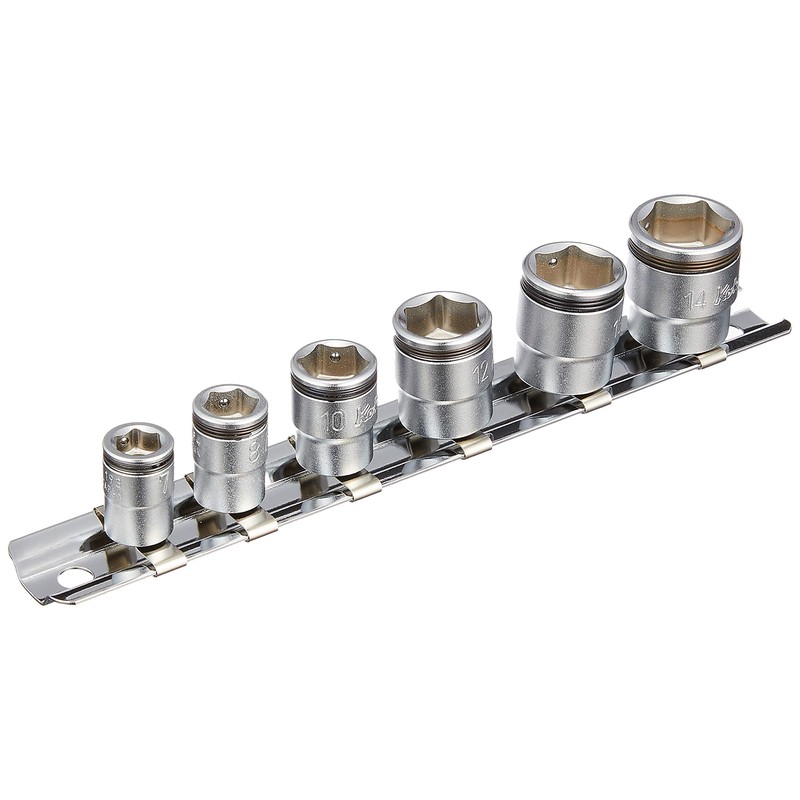 Kohken 1/4" (6.35 mm) SQ. Nut Grip Socket Rail Set,