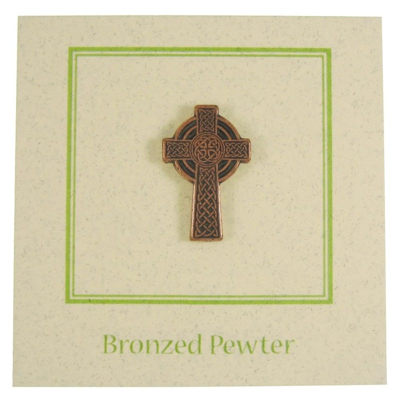Jim Clift Design Celtic Cross Copper Lapel Pin - 1