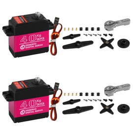 2pcs High Torque 40KG Digital RC Servo, DS3240MG Stainless Steel Full Metal Gear Waterproof Steering RC Servo for 1/8 1/10 Scale Baja RC Car Crawler Buggy Robot Boat Airplane Control Angle 180°