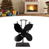 Heat Powered Fireplace Fan 4 Blades Aluminum Alloy Stove Fan