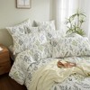 YASMENG Bed Linen Leaves 155 x 220 cm Green Grey
