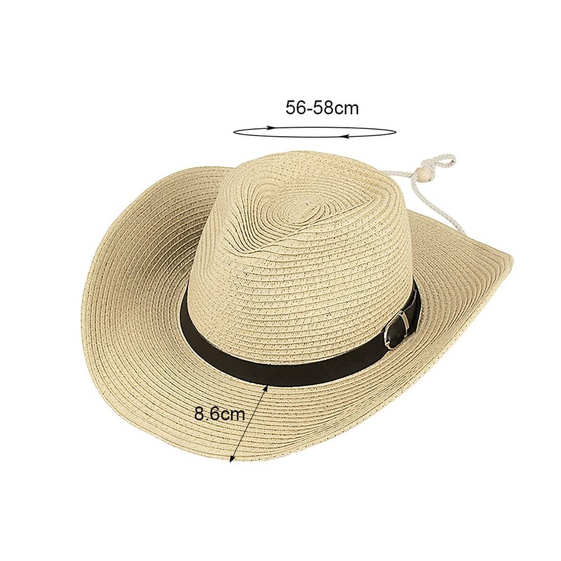 Straw Cowboy Hat for Women Men Classic Western Cowgirl Cap