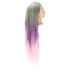 Green Purple Gradient Wig Hair Mannequin Head Hairdressing Styling Training
