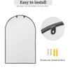 Dewfig Arched Window Wall Mirror, 30"x20" Window Pane Mirrors, Vanity