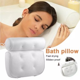 Unbranded Bath Pillow Bathtub Head Rest Support Non-Slip Spa Cushion with Suction Cups