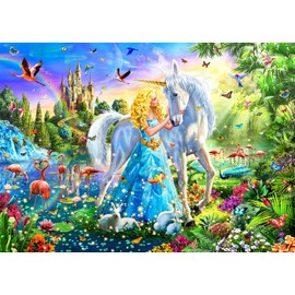 Puzzles for Kids Ages 8-10 6-8 - Princess & Unicorn Puzzle- 200 Piece Jigsaw Puzzles for Kids Ages 10-12 Year Old and Adults.Colorful Children Puzzles for Girls and Boys Educational Toys and …
