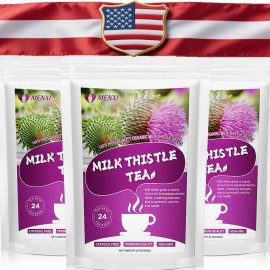 MENXI 72 Milk Thistle Tea Bag Kidney & Pancrea Herbal Compound Detox & Cleanse Herbal