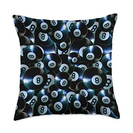 Sabrelia Co. 8 Ball Billiards Pool Magic Patterned Throw Pillow, 18x18, Multicolor