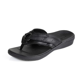 Powerstep Archwear, Arch Supporting Thong Sandal, Women's Orthotic Flip Flop, Black, 10