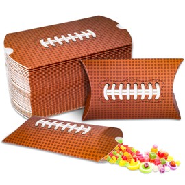 AnyDesign 50 Pack Football Party Treat Boxes Sports Game Theme Pillow Boxes Assorted Snack Candy Goodie Boxes Party Boxes Favors Ball for Football Themed Birthday Baby Shower Party Supplies