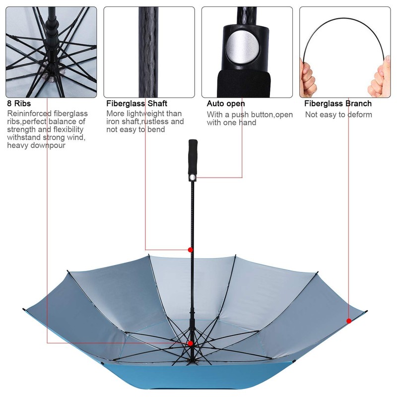 Prospo 62/68 inch Golf Umbrella UV Protection Auto Open Large