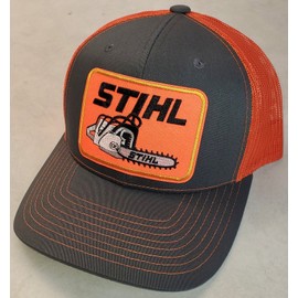 Richardson STIHL Patch on Richardson 112 Trucker Hat Snapback Charcoal/Safet