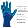ACKTRA Safety WORK GLOVES 6 pairs, Seamless Blue Nylon Spandex