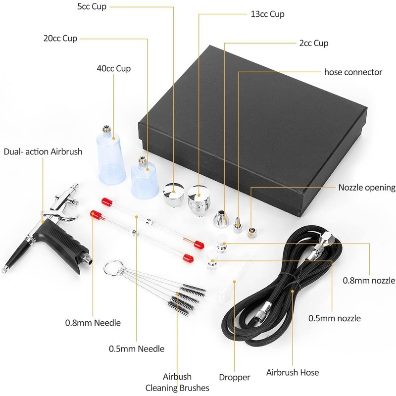XDOVET Airbrush Use with Compressor - Dual Action Air Brush