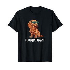 Funny I Do What I Want Long Haired Dachshund Lover T-Shirt