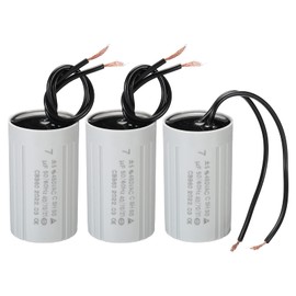 PATIKIL CBB60 7uF Running Capacitor AC 450 V 2 Wires 50/60 Hz Cylinder 60 x 35 mm for Water Pumps Washing Machines Engine Start Pack of 3