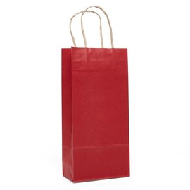 Paper Mart Red Wine handle gift Bags | Quantity: 25 | Width: 5 1/2" Gusset - 3 1/4"