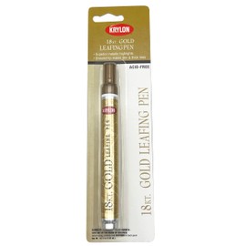 Krylon 18K Gold Leafing Pen for Permanent and Water-Resistant Metallic Accents on Most Surfaces