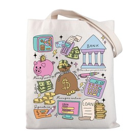 Banker Tote Bag Banker Gifts Funny Banker Gift Financial Analyst Gifts Loan Officer Gift Lender Gift Mortgage Consultant Gift, Beauty Beast Tote Bag Blue, Large