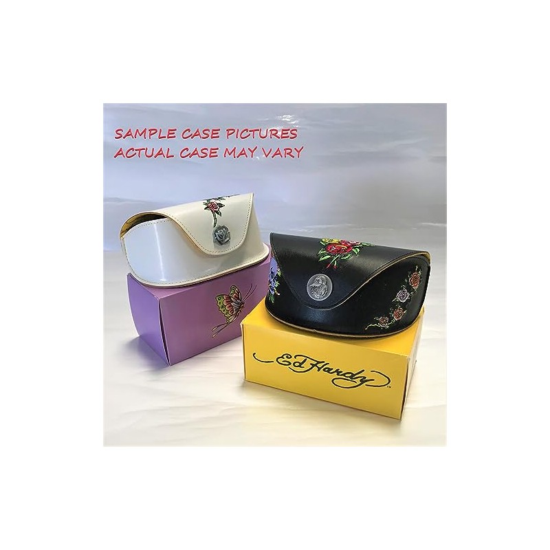 ED HARDY 036 Black Sunglasses with Leather Case