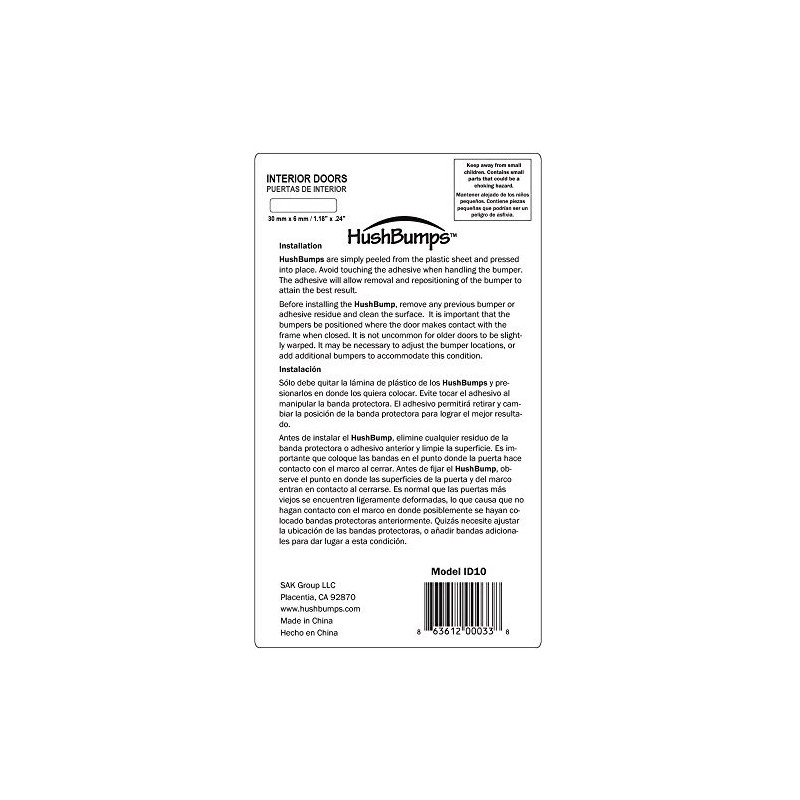 HushBumps Ultra-Quiet Bumpers for Interior Doors Doors, Clear