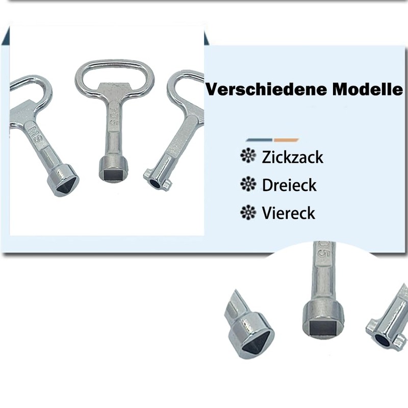 Set of 3 corner keys, bleed keys, heating key, heating