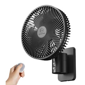 8.5-Inch Quiet Wall-Mounted Oscillation Fan with Remote & Timer, 4-Speed Adjustable for Small Bathrooms, Indoor Bedroom Cooling for RV, Adjustable Tilt, 5.92 ft Cord, Garage Cooling Fan for Home
