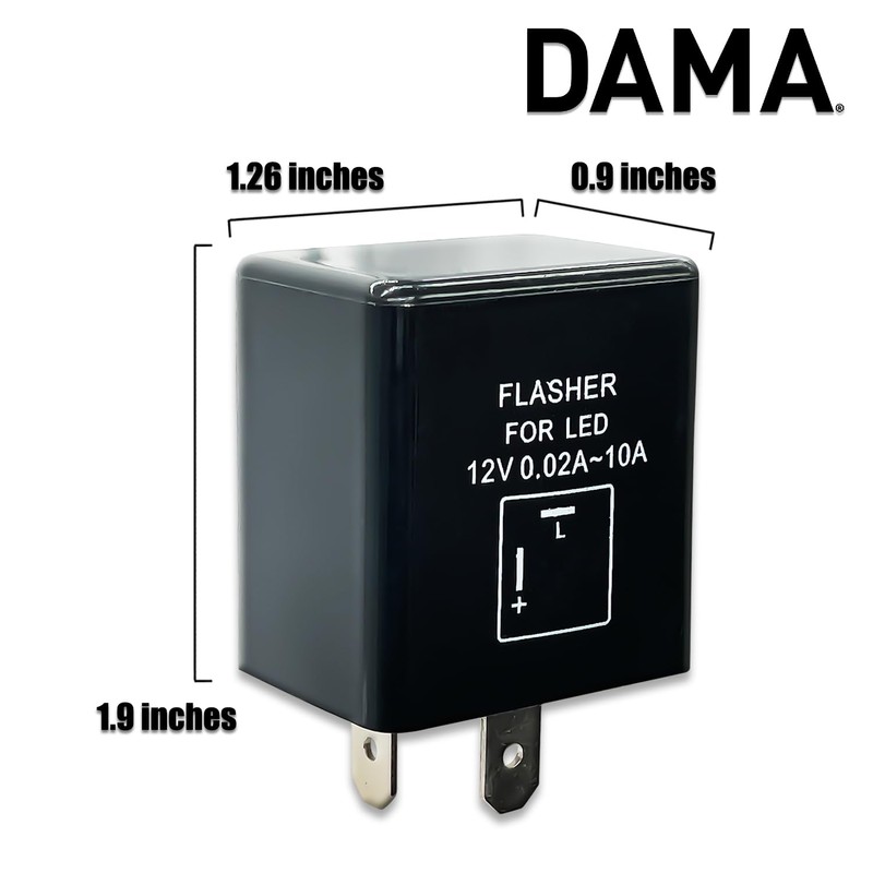 DAMA CF12 2 Pin 12V 0.02A-10A LED Flasher Relay for