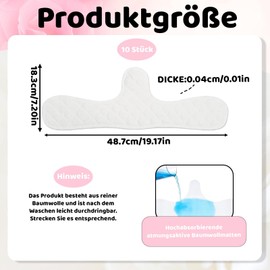 KRYMXAR Pack of 10 Bra Inserts, Sweating, Underbust Sweat Protection, Reusable Cotton Bra Inserts for Sports and Breastfeeding, Women's Sweating Extra Soft Summer