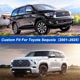 Car Cover Custom fit for Toyota Sequoia 2001-2025, Waterproof All Weather Full Outdoor Cover with Zipper Door Cotton Lining Sun Rain Snow Dust Protection