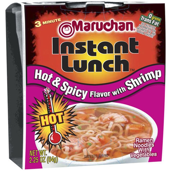 Maruchan HOT & SPICY FLAVOR with SHRIMP Instant Lunch 2.25oz (24 pack)