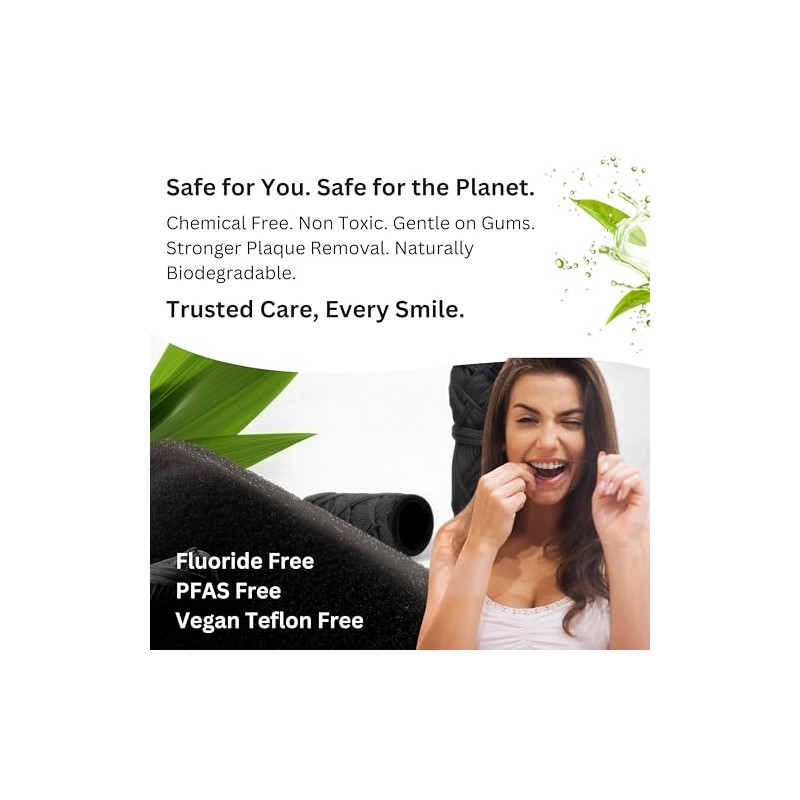 EcoYou Hilo dental de bambú con carbón 2 recambios de