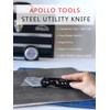 Apollo Tools Foldable Utility Knife with Lightweight Steel Construction, Carabiner