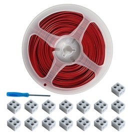 cezelux 15Pack erless LED Strip Connector 2pin 8mm with 32.8ft Wire, Tighten Screw Terminal Blocks 2 Pin 8mm Connectors with Screwdriver for 5-24v LED Tape Light Decorative (2P-8MM)