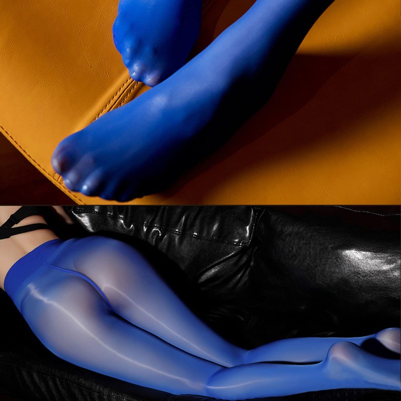 HTRUIYATY Women's Sexy Oil Shiny Tights 8 Denier Transparent Tear-Resistant