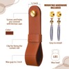 CroBlissful 6 Pcs Leather Curtain Rod Holders PU Leather Curtain