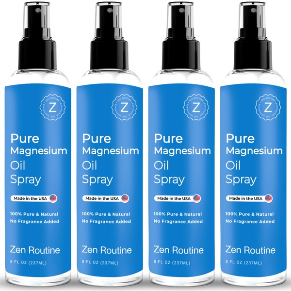 Pure Magnesium Oil Spray – 8oz (4 Pack) - Organic