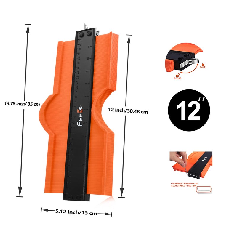Contour Gauge (12 Inch) with Lock Profile Tool, Christmas Gifts