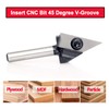 Insert Carbide V-Groove 45-Degree Router Bit 1/4 Inch Shank, Replacement