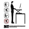 SHW 32-Inch Height Adjustable Standing Desk Converter Riser Workstation with